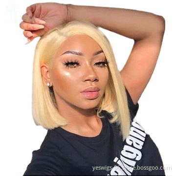 Yeswigs Pink Red 613 Blonde Grey Raw Brazilian Virgin Human Hair Bob Wig Straight Lace Front Wig Short Bob Human Hair Wig Vendor